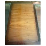 Vintage Glass and Wood Top Coffee Table
