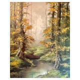 Beautiful Scenic Original Oil on Canvas Painting named "Woodland Scene" by Ron Hunter