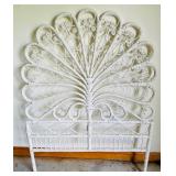 Pretty White Wicker Twin Headboard