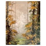 Beautiful Scenic Original Oil on Canvas Painting named "Woodland Scene" by Ron Hunter