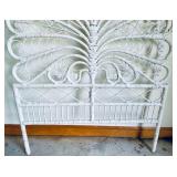 Pretty White Wicker Twin Headboard
