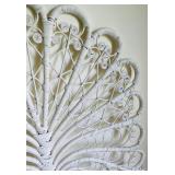 Pretty White Wicker Twin Headboard