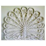 Pretty White Wicker Twin Headboard