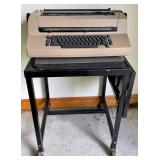 Vintage Sperry Remington Typewriter on a Vintage Extending Metal Table on Casters