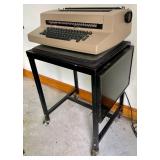 Vintage Sperry Remington Typewriter on a Vintage Extending Metal Table on Casters