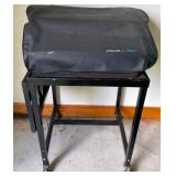 Vintage Sperry Remington Typewriter on a Vintage Extending Metal Table on Casters