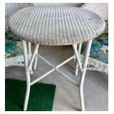 Charming Vintage White Wicker Patio Set