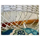 Charming Vintage White Wicker Patio Set
