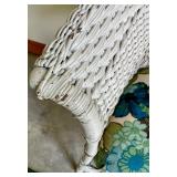 Charming Vintage White Wicker Patio Set