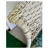 Charming Vintage White Wicker Patio Set