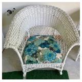 Charming Vintage White Wicker Patio Set