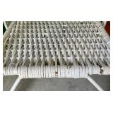 Wonderful White Wicker Cart with a Glass Top