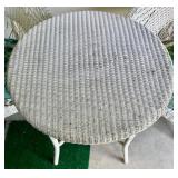 Charming Vintage White Wicker Patio Set