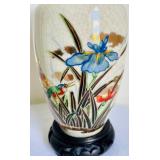 Asian Inspired Vase with a Wooden Stand