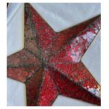 Radiant Red Crackled Glass Stars
