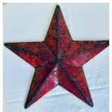 Radiant Red Crackled Glass Stars