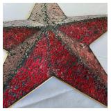 Radiant Red Crackled Glass Stars