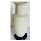 Asian Inspired Vase with a Wooden Stand