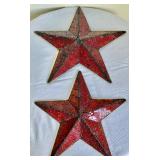 Radiant Red Crackled Glass Stars
