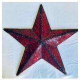 Radiant Red Crackled Glass Stars