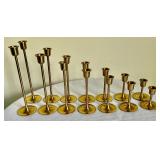 Assortment of Brass Candle Holders