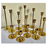 Assortment of Brass Candle Holders