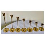 Assortment of Brass Candle Holders