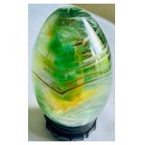 Amazing Art Glass Egg with a Stand
