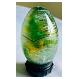 Amazing Art Glass Egg with a Stand