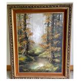 Beautiful Scenic Original Oil on Canvas Painting named "Woodland Scene" by Ron Hunter