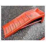 Set of Red Metal Car Ramps