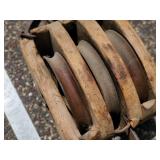 Vintage 20" Large Wooden Pulley