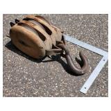 Vintage 20" Large Wooden Pulley