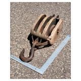 Vintage 20" Large Wooden Pulley