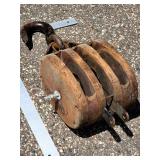 Vintage 20" Large Wooden Pulley