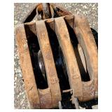Vintage 20" Large Wooden Pulley