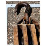 Vintage 20" Large Wooden Pulley