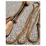 Vintage (2) Wooden Pulley Rope Setup Lot