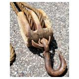 Vintage (2) Wooden Pulley Rope Setup Lot