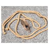 Vintage Wooden Pulley and Rope Lot