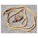 Vintage Wooden Pulley and Rope Lot