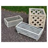 (3) Wooden Outdoor Yard Decor Items
