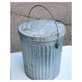 Galvanized 10 Gallon Trash Can