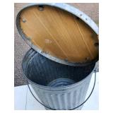 Galvanized 10 Gallon Trash Can