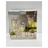 3 Piece Wire and Glass Candle Holder Set