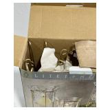 3 Piece Wire and Glass Candle Holder Set