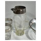 Silver Band Glasses, Pitchers and Bowl