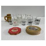Variety Shot Glasses and Coasters