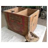 Budweiser crate w/ misc garage items