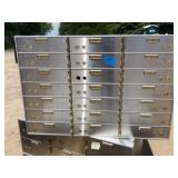 Safety deposit box w/21 boxes and keys